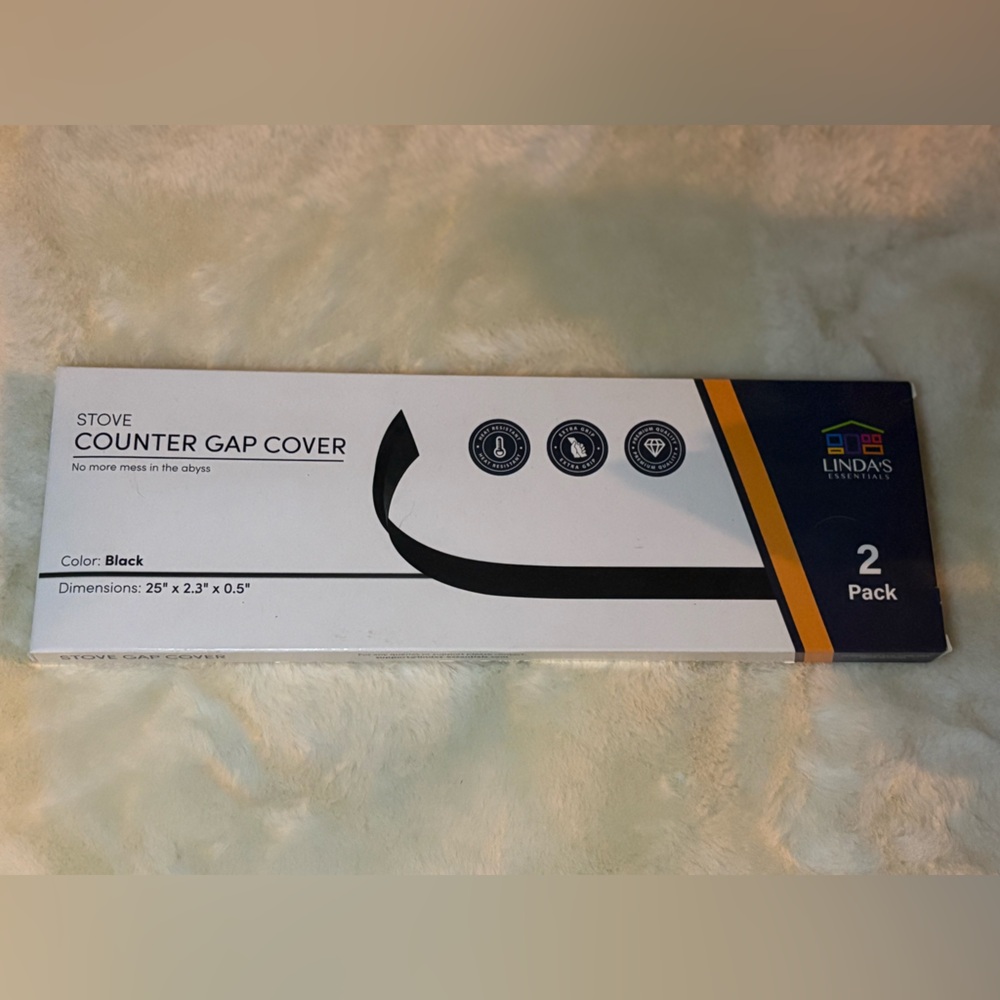 Linda’s Essentials Black and White Counter Gap Cover 2 Pack